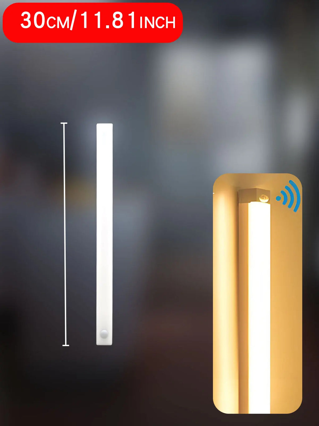 LED Motion Sensor Light Type C Rechargeable Light Wireless LED Night Light Cabinet Wardrobe Lamp Staircase Backlight For Kitchen